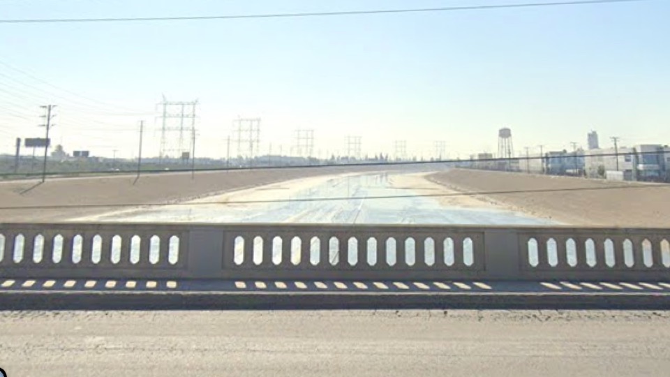 Los Angeles River at Maywood (Google Maps Street View)