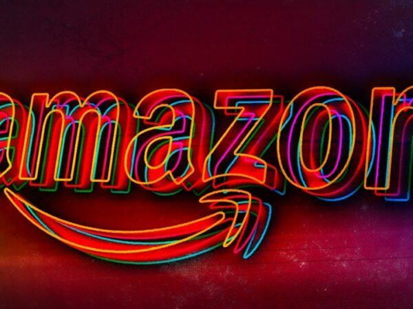 Amazon logo in neon (Best HQ Wallpapers)