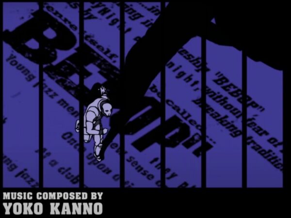 Cowboy Bebop, opening credits composer card.